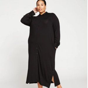NWT Universal Standard Sally Liquid Jersey Shirt Dress black size XS (10-12)